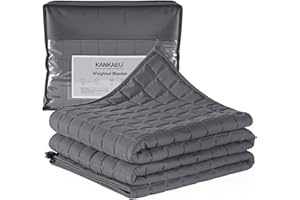 KANKAEU Gewichtsdecke 150x200cm 9kg - Weighted Blanket mit Glasperlen - Für Starke Drucktherapie & Maximale Entspannung - Robuste Schwere Decke, Waschbar & Atmungsaktiv (75-128kg)