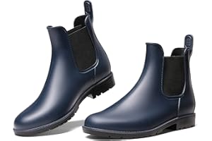 DREAM PAIRS Stivali da Pioggia Donna Chelsea Wellington Rain boots Impermeabili Stivaletti Elastico Outdoor Ankle Boot
