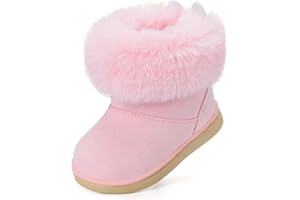 Gaatpot Botas para Invierno Niña Botines de Nieve Niños Zapatos de Calentitas Forradas Cómodas Antideslizante Boots 20-29EU