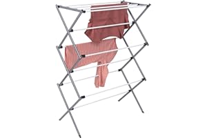 HONEY-CAN-DO Honey Can Do DRY-09065 Stendino Pieghevole in Acciaio, Bianco/Argento