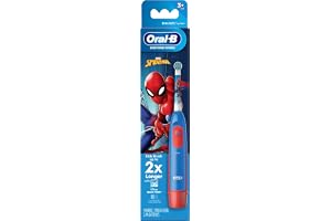 Oral-B Kid's Battery Toothbrush Featuring Marvel's Spiderman, Soft Bristles, Replaceable Brush Head, for Kids 3+, 2 Minute Timer, DB 5.510.1 K