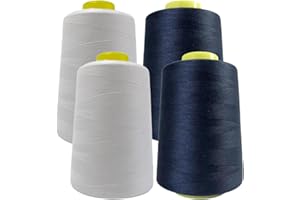 JYC CREATIVE Lot de 4 rouleaux de fil à coudre, accessoires de couture à haute résistance, bobine de fil pour couture, variété de couleurs, travaux manuels, vêtements (1013238-4000Y)