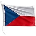 FLAGLY Premium Boat Flag - 20 x 30 cm, Czech Republic, Polyester, Weather-Resistant, Pole Mount