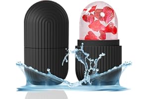 IIQI Moule de glace pour le visage, Beauté du visage Moule en silicone Ice Roller Skin Care Tools, Gua Sha sublime le teint et repulpe les joues roller visage (Noir)