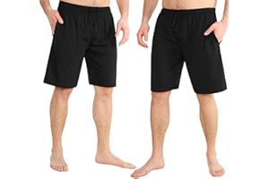 CityComfort Short Pyjama Homme Douillet Tenue D'intérieur avec Poches - Paquet 2