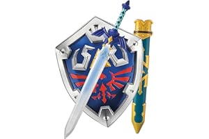 DEGUISE TOI - Pack Link - Legend Zelda Bouclier et épée - 1 épée - 1 bouclier - Taille Unique - Bleu - Accessoires pour déguisement - - - Carnaval