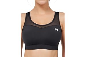 Yvette Sport BH Damen Mesh Ringerrücken ohne Bügel Große Größen Gepolstert Fitness Bra