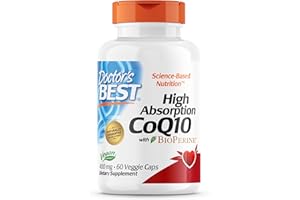 Doctor's Best, High Absorption CoQ10 con Bioperine (Coenzima Q10), 400mg, 60 Capsule vegane, Testato in Laboratorio, Senza Glutine, Senza Soia, Vegetariano