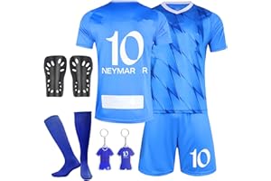 Sidesea Fussball Trikot Kinder, Fußballtrikot mit Fussball Socken Kinder, Schienbeinschoner Kinder Fussball, Schlüsselanhänger Hause/Auswärts Fußballtrikot für Kinder Trikot Fussball Jungen