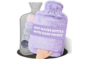 HAOCEE Varmvattenflaska Med Överdrag, 2 L Värmeflaska Stor Fluffig, Varma Vattenflaska Med Känguruficka, Läckagesäker Och Tes