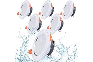 SZZILIAN 6 Pack LED Recessed Ceiling Lights - Integrated Ultra Slim Round Downlights 7W Cold White 6000K 630LM AC180-260V, Non-dimmable, Spots for Living Room Bedroom Kitchen Hallway Stage Office
