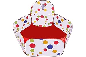 AAJ Big-pit ball | Baby Crawl Playpen with Basketball Hoop | Lightweight Pop-Up Children Play Tent Blue | Portable Pop-Up Ball Pool with Zippered Storage Bag | Balls not Included (Red)