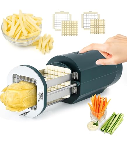 Coupe-frites électrique, coupe-frites professionnel avec 6 mm, 9 mm, 13