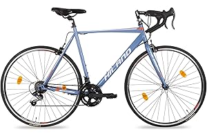 ROCKSHARK Hiland Rennrad 700c Stahlrahmen mit Shimano 12 Gang-Schaltung mit klemmbremse Racing Bike Citybike Pendlerfahrrad Blau/Schwarz/Silber für Damen und Herren