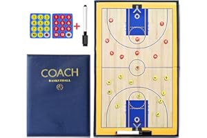 CREADY Pizarra Baloncesto Entrenador | Regalo Entrenador Baloncesto con Imanes Lapiceros | Carpeta Tactica Baloncesto | Pizarra Tactica Baloncesto | Regalos de Basket | Pizarra Basquet