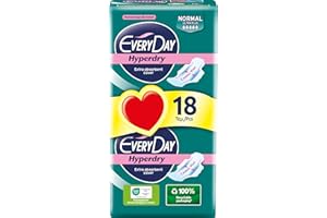 EVERY DAY EveryDay Hyperdry - Absorbentes Ultra con alas, filtro Hiper seco y ultra absorbente, 18 unidades