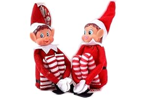 GLOW Wholesale Elfie (garçon) et Elvie (Fille) Lot de 2 Figurines ludiques avec Corps Souple et Visage en Vinyle Rouge