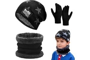 Solivive Winterliches 3 Stück Mütze, Schal und Handschuhen Set Kinder,Warm Halten Kindermütze,Loop Schal Kinder,Geeignet für Jungen und Mädchen, Innen- und Außenbereich,Kindergeschenke