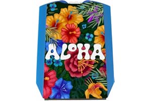 speecheese Motivo floreale con scritta Aloha disco di parcheggio con due chips per carrello della spesa, sorpresa per la prima auto per la verifica della patente di guida, anche come pensierino di un