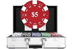 HEITOK Professionellt Pokerset 1000 Marker med Valörer – Texas Hold'em Spelset i Aluminiumväska med Kortlekar och 5 Tärningar