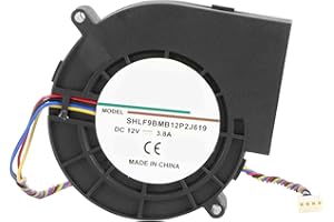 DAYTESY Ventilatore Centrifugo Ventola di Raffreddamento, 12V 3.8A Ventilatore Barbecue Ventilatore da Campeggio Ventilatore Centrifugo a Doppia Sfera Turbina Ventola Centrifuga