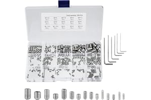 QIMEI-SHOP Wkręty gwintowane ze stali nierdzewnej M2.5, M3, M4, M5, M6, M8, zestaw śrub imbusowych, zestaw z kluczami imbusowymi, 300 sztuk
