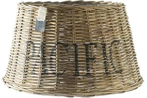 RIVIERA MAISON Rivièra Maison Abat Jour rotin, Abat Jour rotin Lampe sur Pied 40 cm, Lampe rotin, Abat Jour Osier, Chambre, lampadaire rotin - Pacific Abat-Jour de Lampe de Table - Marron avec Texte - E27