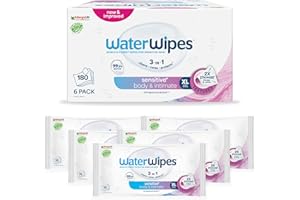 ‎WATERWIPES WaterWipes Sensitive+ Hydrating Boost Wipes, Chusteczki nawilżające, 720 sztuk (opakowanie 12) – 3 w 1: delikatnie oczyszczają, pielęgnują i nawilżają. 99% wody z aloesem, bezzapachowe