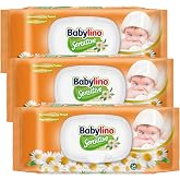Babylino Sensitive Wipes with Delicate Chamomile Fragrance, 98% Natural Formula Restores Skin PH, 3 Freshness Saving Lockable