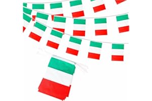 ZSYIULIA 10m Italy Flags Bunting - 30 Flags for Sports, Football Events, Italy National Day Party Decorations - Italiana Banner