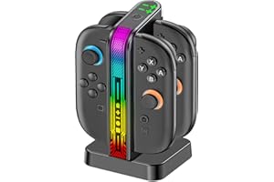 OIVO Switch 2 Controller Charger, Charger for N intendo Switch 2 Joy Con, 2.5H Fast Magnetic Charge with RGB Indicator, Compact NS2 Detachable Charging with USB-C Cable Protector(Not for 1st-Gen NS)