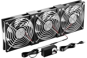 WOWFAST 360mm PC-Lüfter, 12V Gehäuselüfter mit Netzstecker & stufenlosem Drehzahlregler (2750 RPM) - Leiser, leistungsstarker Lüfter für Computer, Server, TV,Gaming-PC,AV Kabine,Router