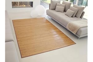 TEJIDOS EL MUNDO Alfombra BAMBÚ Antideslizante, Alta Resistencia, para Interior y Exterior. - 140x200 cm., Marron