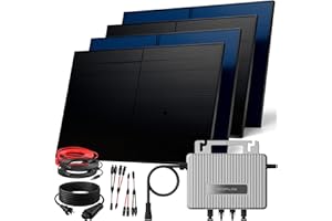 SUNNIVA 2000W Balkonkraftwerk BIFAZIAL FULLBLACK komplett Steckdose Ecoflow 800W Wechselrichter, PV Solaranlage, 4x 500W Glas-Glas Solarmodule, inkl. 5m Kabel, Bluetooth WIFI, Komplettset