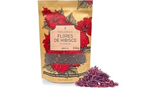 FRISAFRAN - Organic Hibiscus Flower | Bulk | Organic Hibiscus Flower | Ice Tea | Skin Repair | Detox | Content 200g