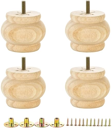 5 Nch / 12cm Wooden Furnture Legs, Tchosuz Pack Of 4 Unfnshed Sold...