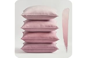 Topfinel Kissenbezug, Einfarbig, 40x40 cm rosa 4er Set Samt Kissenbezüge Kissenhülle Dekokissenbezug sofakissen dekokissen deko für Sofa Schlafzimmer Wohnzimmer Balkon Kinder flauschig Farbverlauf