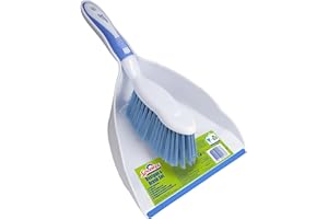 Spontex Kehrset mit Handfeger und Schaufel | Große Kehrschaufel | Widerstandsfähige Borsten und Gummilippe für einfaches Zusammenkehren | Kompakt | Leicht