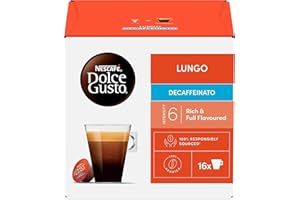 NESCAFE NESCAFÉ Dolce Gusto Lungo Descafeinado - Cápsulas de Café, 48 Cápsulas (3 x 16) - Originales para cafeteras Dolce Gusto