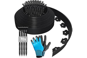 BUERPINKING Bordure de Jardin Flexible 15m, Hauteur 5cm Bordure Jardin Exterieur, Bordure Jardin Plastique, Bordurette de Jardin Flexible, Bordure de Tonte Bordure de lit Palissade Décorative