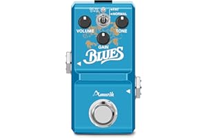 Amuzik Nano Bluesy Pedal Vintage Blues Style Distortion Effect Pedal Wide Range Frequency Response With Mini Size True Bypass