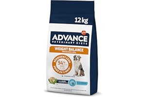 Advance Veterinary Diets Weight Balance Medium & Maxi - Croquettes pour Chiens avec des Problèmes de surcharge pondérale - 12kg