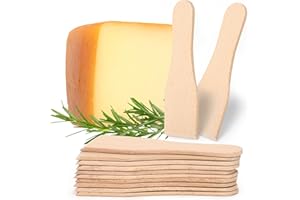 Votoko Lot de 12 spatules à raclette en bois de hêtre - 13 cm - Pour fromage, barbecue et fondue - Résistantes à la chaleur - Accessoire à raclette robuste - Cadeau pour les amateurs de raclette