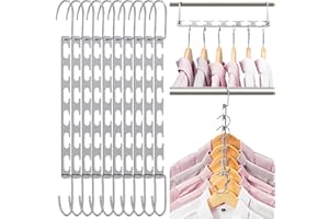 Exquilnova 10PCS Space Saving Hangers,Oval Shaped Hangers for Clothes Space Savers,Clothes Rack for Wardrobe Storage Organiser,Smart Hanger for Jackets,Coats,Pants,Down Jackets(10 Pcs,Oval Shape)