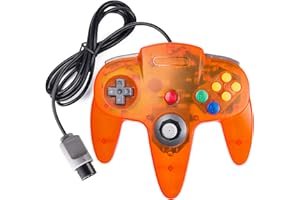 suily Game Controller Klassischer kabelgebundener Gamepad Joystick für N64 Console N64 Spiele(Klar Orange)