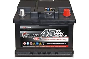 Autobatterie 12V 45Ah 440A/EN BlackMax PKW-Batterie statt 36Ah 41Ah 43Ah 44 Ah 46Ah