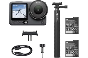 DJI Osmo Action 6 fånga mer-paket, 8K-actionkamera | 1/1,1″ fyrkantig sensor, f/2,0–f/4,0 variabel bländare, köldtålig design