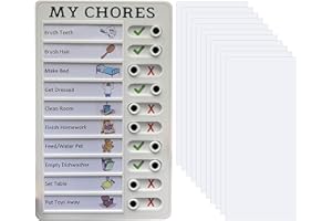 FITN BEAU Chore Chart Memo Boards, Portable Chore Chart for Kids with 10 Replaceable Blank Paper, My Chores' to Do List, Family Travel Planner Schedule Reminder Tool