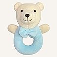 abracadabra Ring Rattle Toy for Newborns & Babies - Develops Sight, Sound & Motor Skills (0-24 Months, Bear Blue, 14 x 11 x 7 cm)