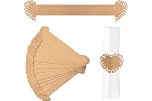 URROMA Anelli portatovaglioli, 50 pezzi, in carta kraft, portatovaglioli, per matrimoni, feste, banchetti, cene